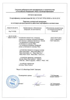 2019.04.04 Нижнеудинск - Приложение к сертификату устройства поворотные, откидные, поворотно-откидные, взломоустойчивые. ГОСТ 30777-2012