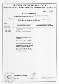 2019.11.16 Нижнеудинск - Приложение к сертификату Изделия крепежные из металла, торговая марка Tech-KREP. Серийный выпуск